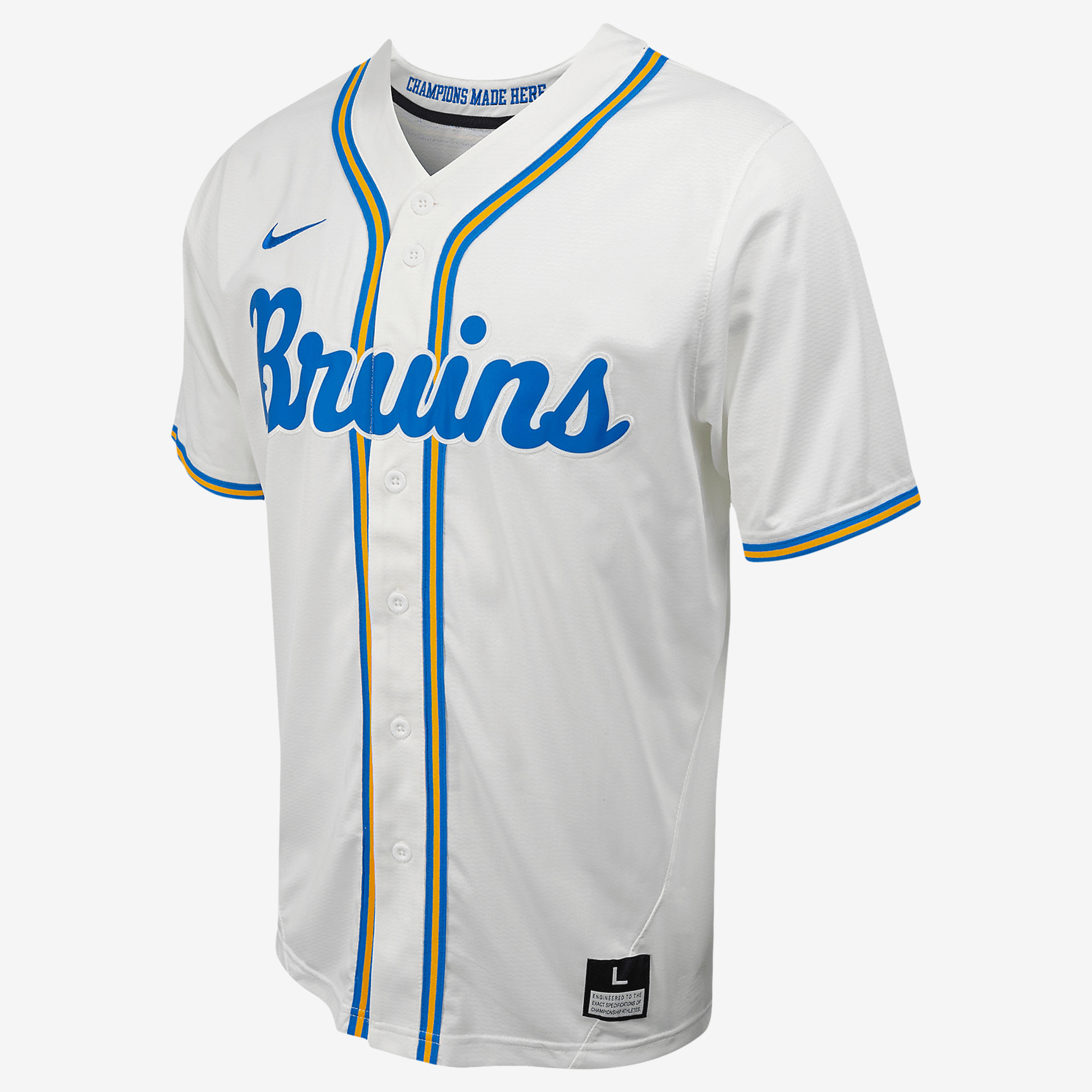 UCLA Men's Nike College Full-Button Baseball Jersey - White – Team
